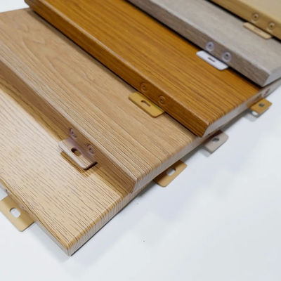 Wall Cladding Solid Color Interior / Outdoor Architectural Wood Grain Aluminum Panels
