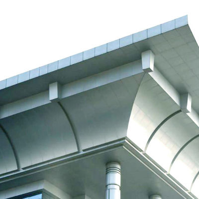 Commercial Building Eave Covered By Aluminum Cladding Panels With Custom Designs