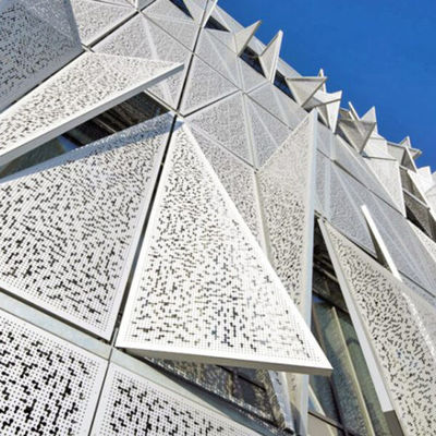 High Corrosion Resistance Customizable Perforated Metal Facade Panels Warranty 15 Years
